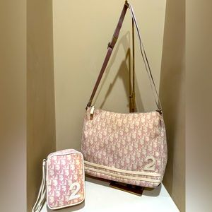 Christian Dior Pink Trotter #2 Crossbody & Wristlet Bundle